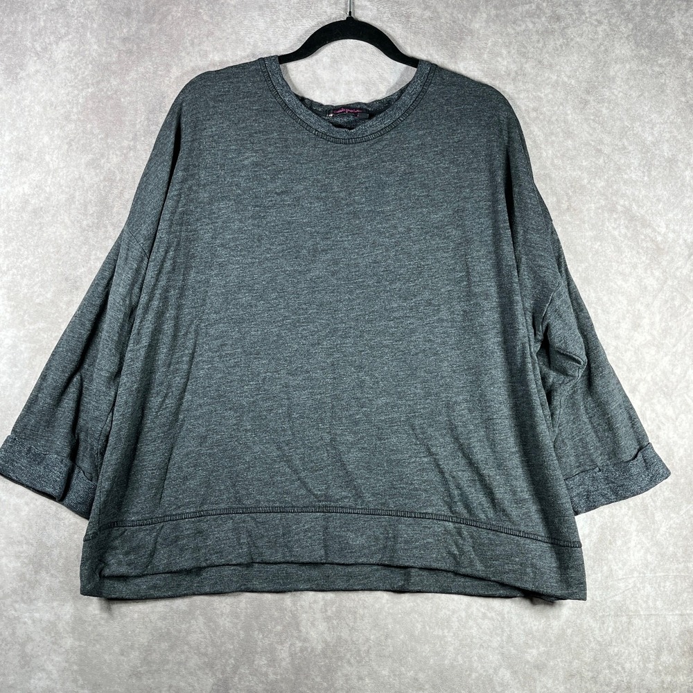 Fresh Produce Swing Top Womens Size XL Gray 3/4 Sleeve Casual Pullover Crew Neck